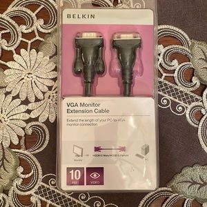 Belkin 10' VGA Monitor Extension Cable 10ft HDDB15 M/F